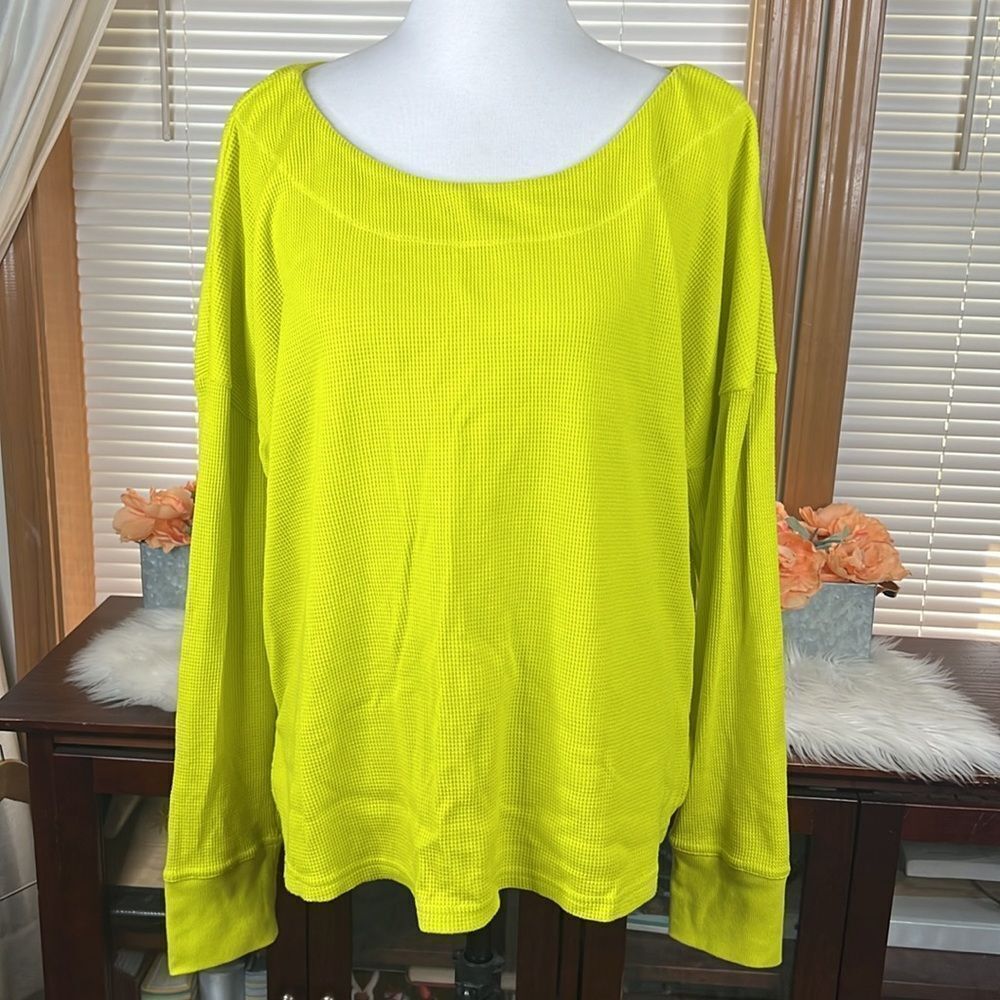 Saturday Sunday Perry Thermal Top Size XL Citron Anthropologie